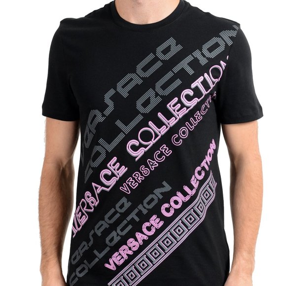 Versace Collection Mens Gray Graphic Crewneck T-Shirt Size US S IT 48